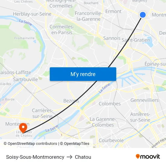 Soisy-Sous-Montmorency to Chatou map