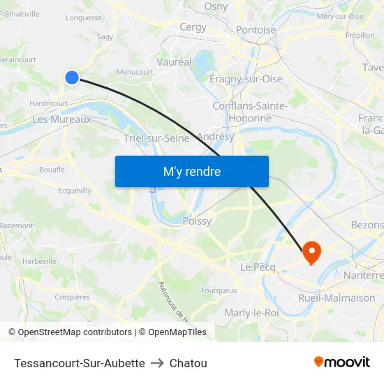 Tessancourt-Sur-Aubette to Chatou map