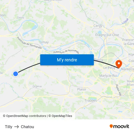 Tilly to Chatou map