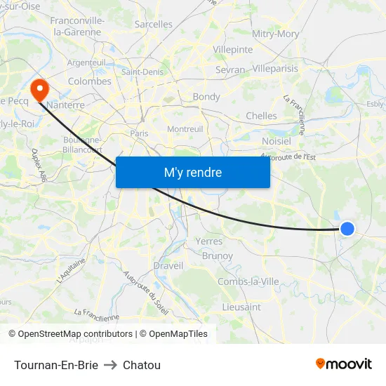 Tournan-En-Brie to Chatou map