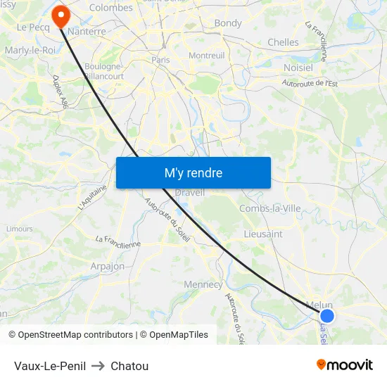 Vaux-Le-Penil to Chatou map