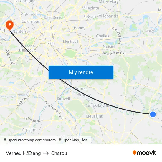 Verneuil-L'Etang to Chatou map
