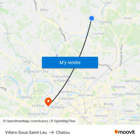 Villers-Sous-Saint-Leu to Chatou map