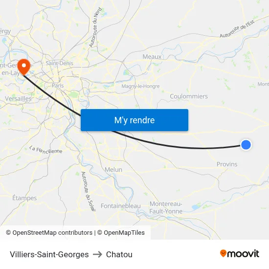 Villiers-Saint-Georges to Chatou map