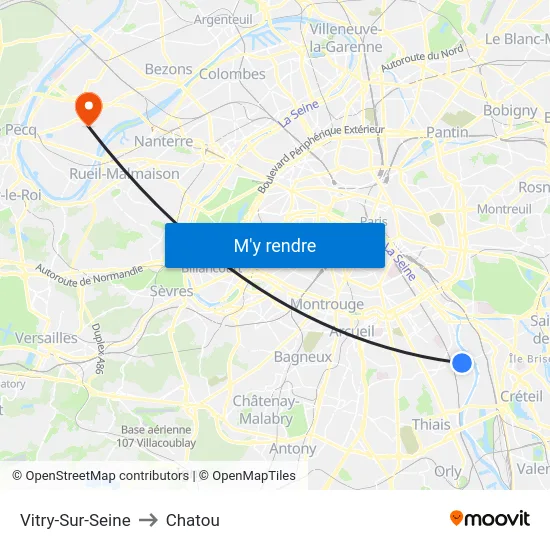Vitry-Sur-Seine to Chatou map