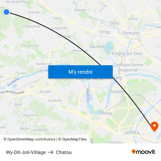 Wy-Dit-Joli-Village to Chatou map