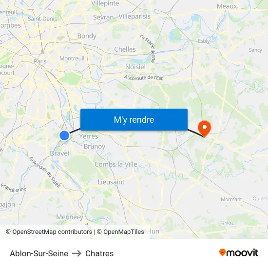 Ablon-Sur-Seine to Chatres map