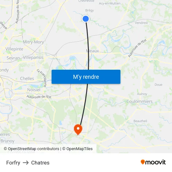Forfry to Chatres map