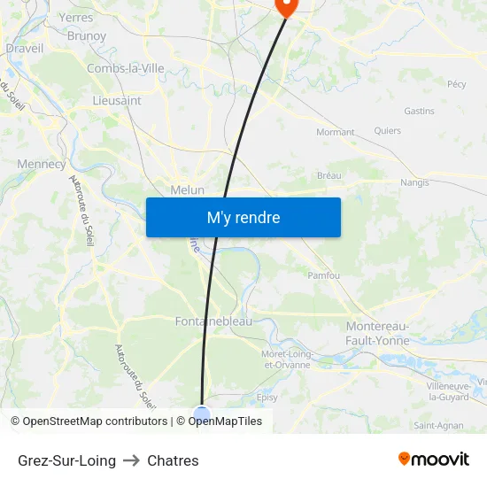 Grez-Sur-Loing to Chatres map