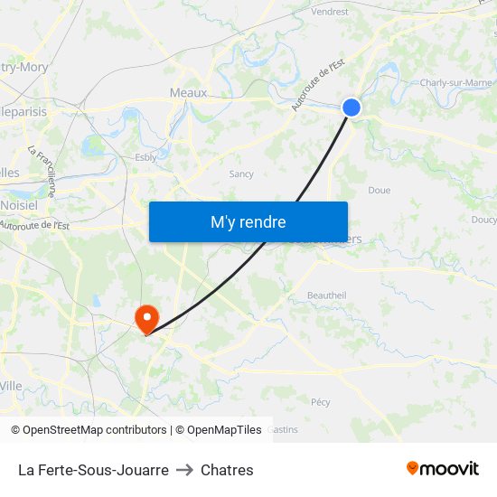 La Ferte-Sous-Jouarre to Chatres map