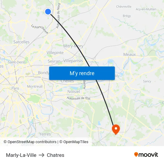 Marly-La-Ville to Chatres map