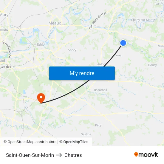 Saint-Ouen-Sur-Morin to Chatres map