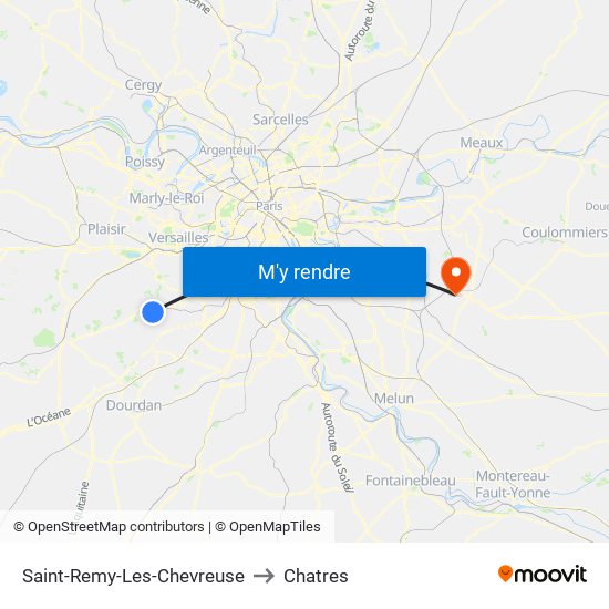 Saint-Remy-Les-Chevreuse to Chatres map