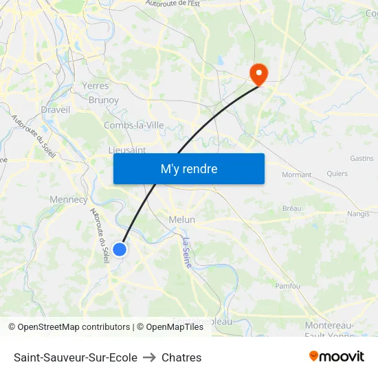 Saint-Sauveur-Sur-Ecole to Chatres map