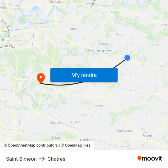 Saint-Simeon to Chatres map