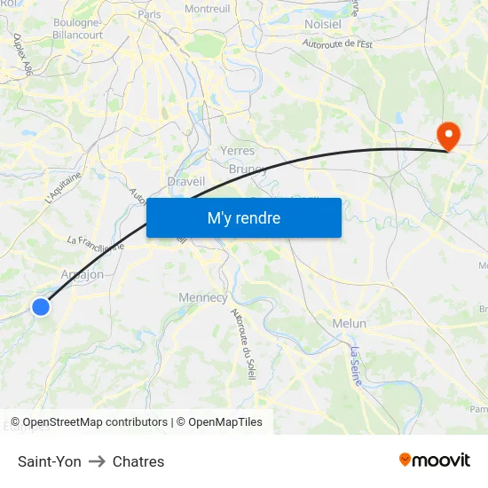 Saint-Yon to Chatres map