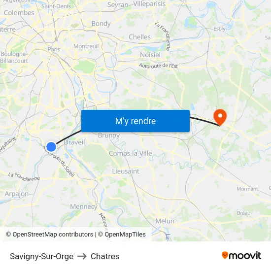 Savigny-Sur-Orge to Chatres map