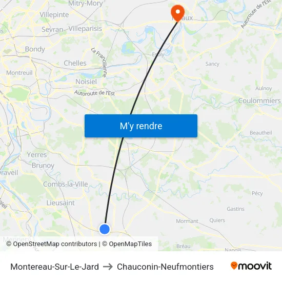Montereau-Sur-Le-Jard to Chauconin-Neufmontiers map