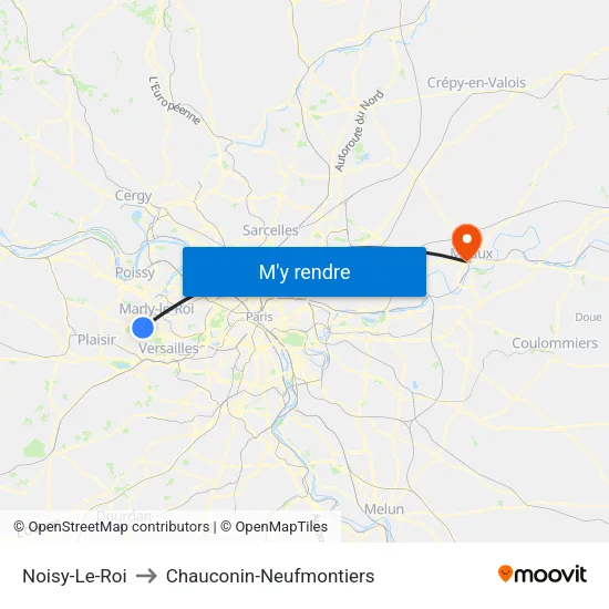 Noisy-Le-Roi to Chauconin-Neufmontiers map