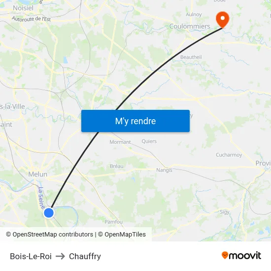Bois-Le-Roi to Chauffry map