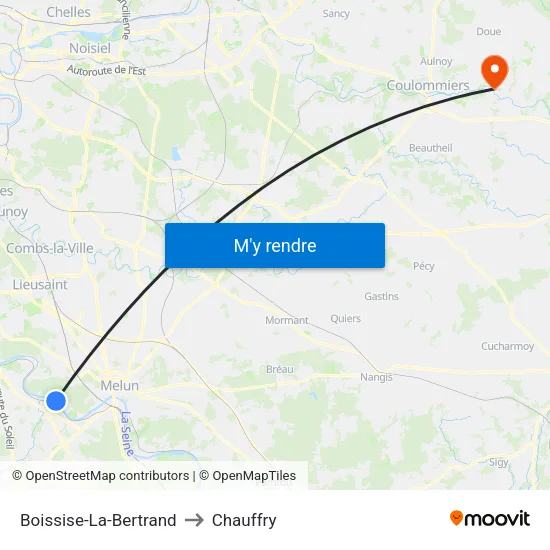 Boissise-La-Bertrand to Chauffry map