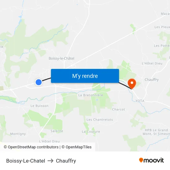 Boissy-Le-Chatel to Chauffry map