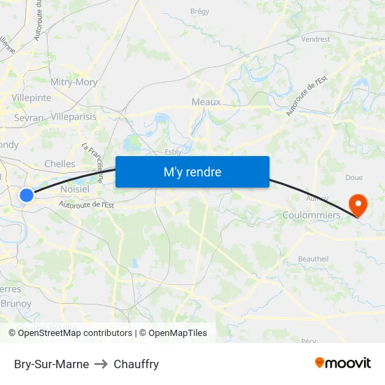 Bry-Sur-Marne to Chauffry map