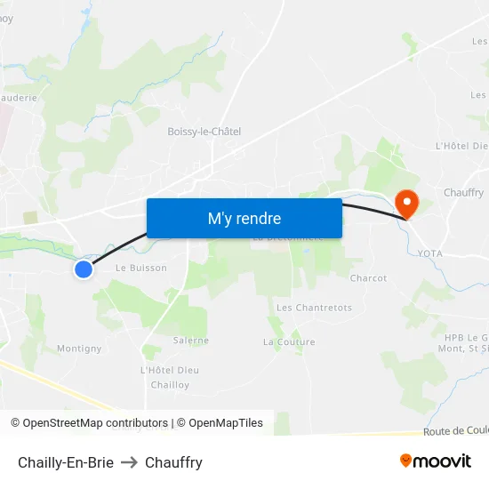 Chailly-En-Brie to Chauffry map