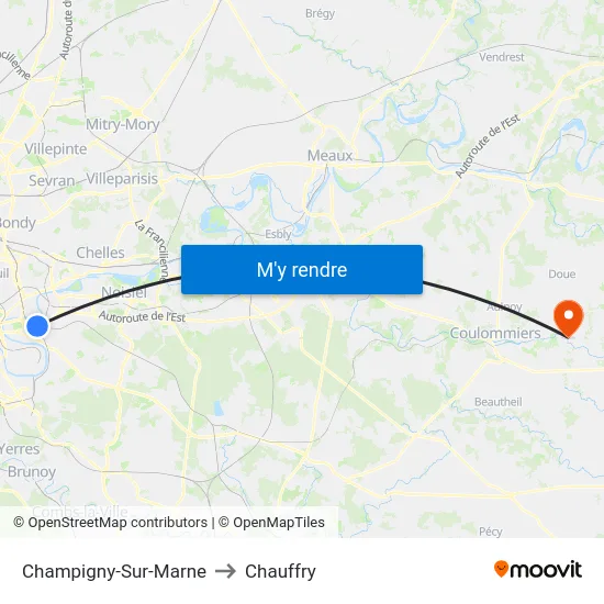 Champigny-Sur-Marne to Chauffry map