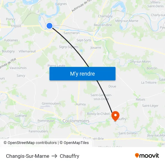 Changis-Sur-Marne to Chauffry map