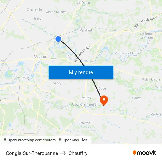 Congis-Sur-Therouanne to Chauffry map