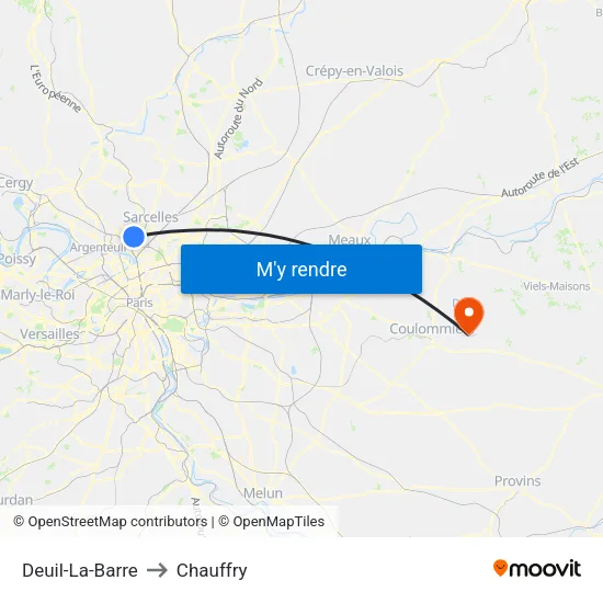 Deuil-La-Barre to Chauffry map