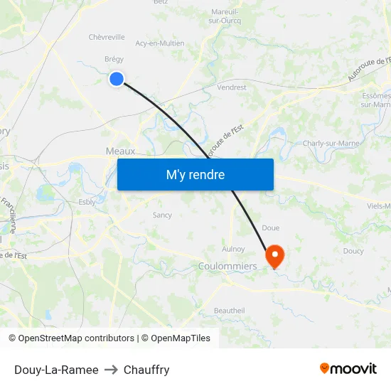 Douy-La-Ramee to Chauffry map