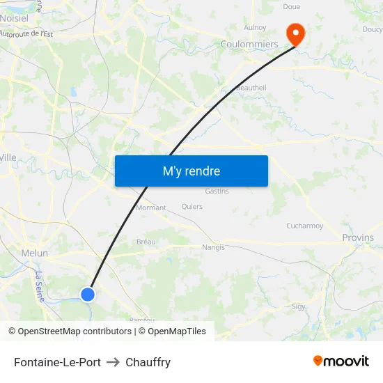 Fontaine-Le-Port to Chauffry map