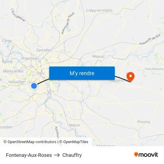 Fontenay-Aux-Roses to Chauffry map