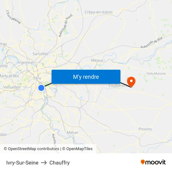 Ivry-Sur-Seine to Chauffry map