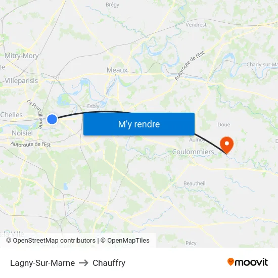 Lagny-Sur-Marne to Chauffry map