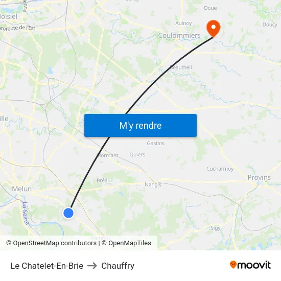 Le Chatelet-En-Brie to Chauffry map