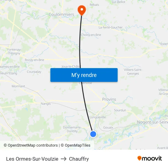 Les Ormes-Sur-Voulzie to Chauffry map