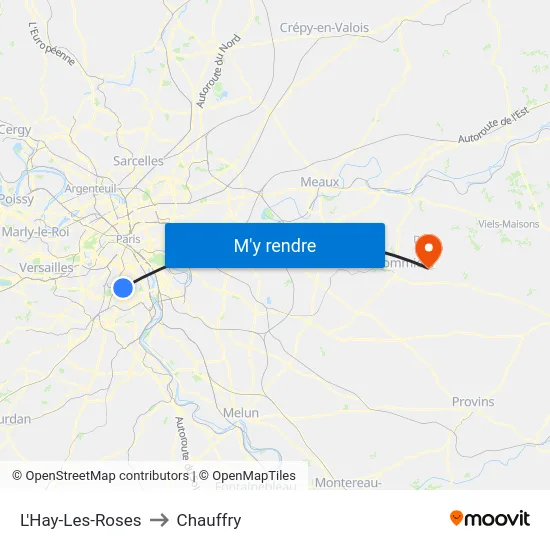 L'Hay-Les-Roses to Chauffry map