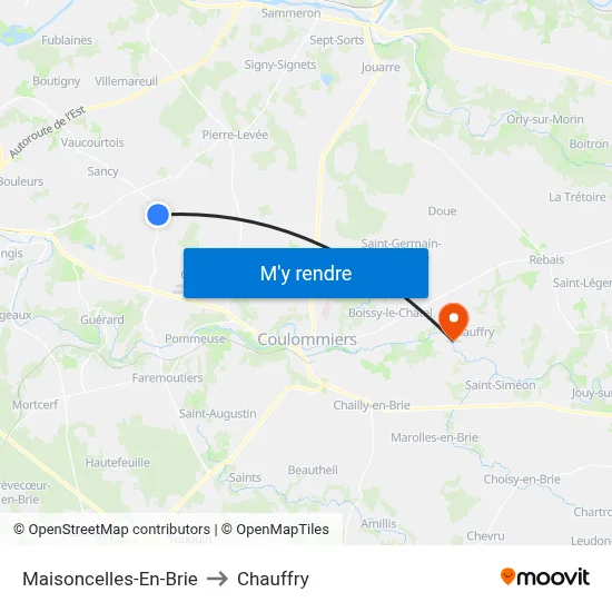 Maisoncelles-En-Brie to Chauffry map