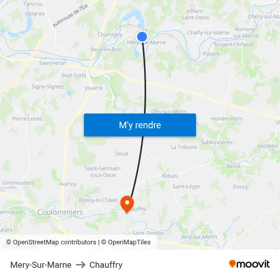 Mery-Sur-Marne to Chauffry map