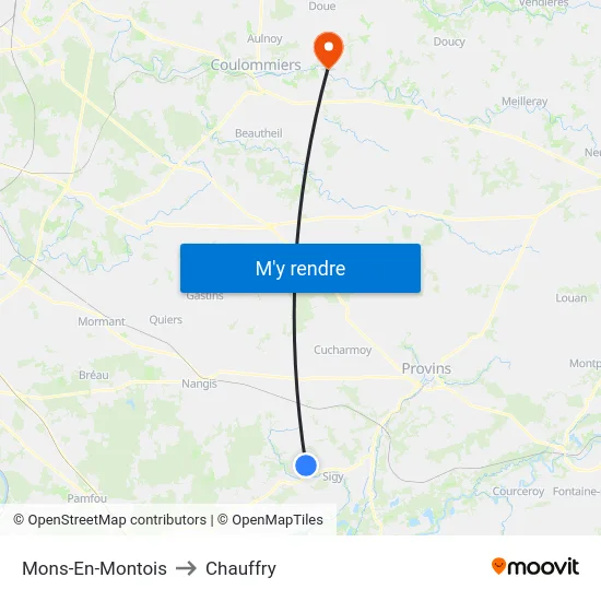 Mons-En-Montois to Chauffry map