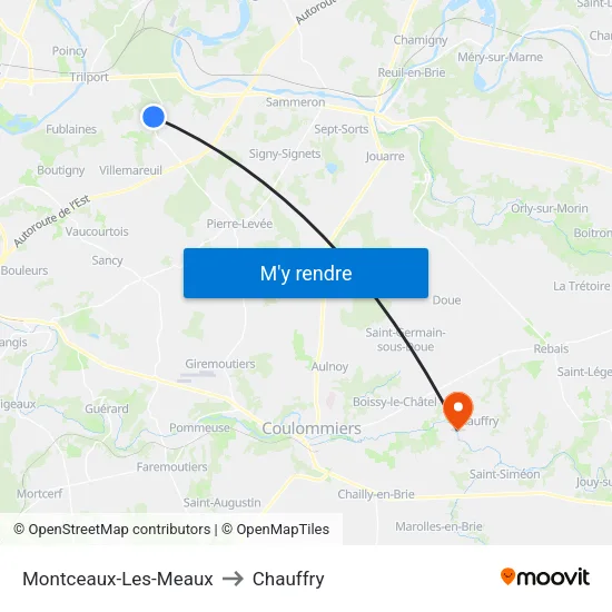 Montceaux-Les-Meaux to Chauffry map