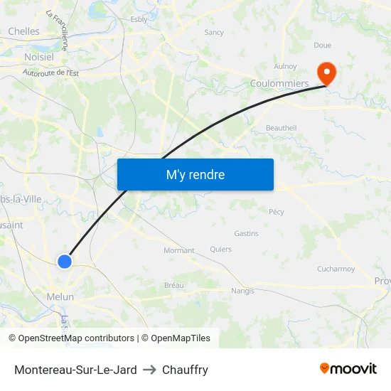 Montereau-Sur-Le-Jard to Chauffry map