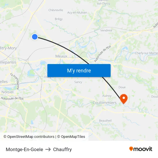 Montge-En-Goele to Chauffry map