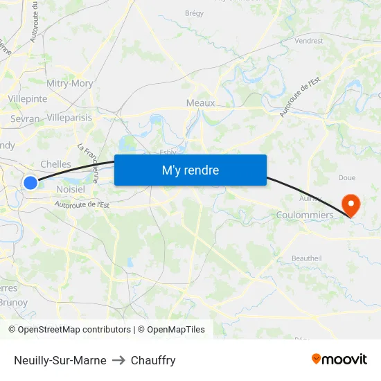 Neuilly-Sur-Marne to Chauffry map