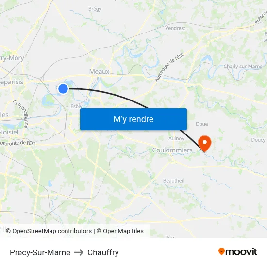 Precy-Sur-Marne to Chauffry map