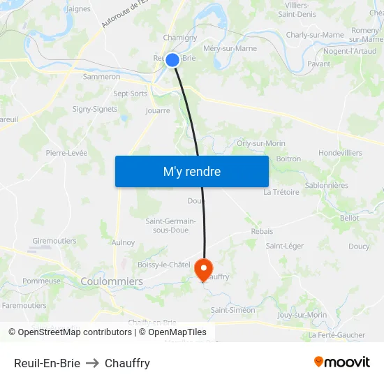 Reuil-En-Brie to Chauffry map