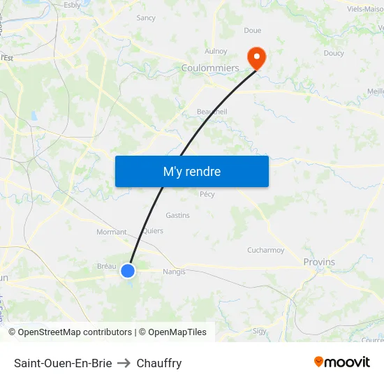 Saint-Ouen-En-Brie to Chauffry map